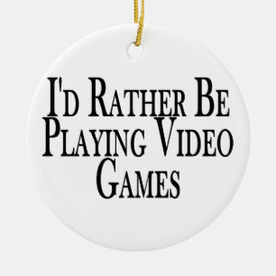 Rather Be Playing Video Games Ceramic Tree Decoration