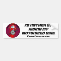 Rather Be Riding My Motorised Bike Red Logo