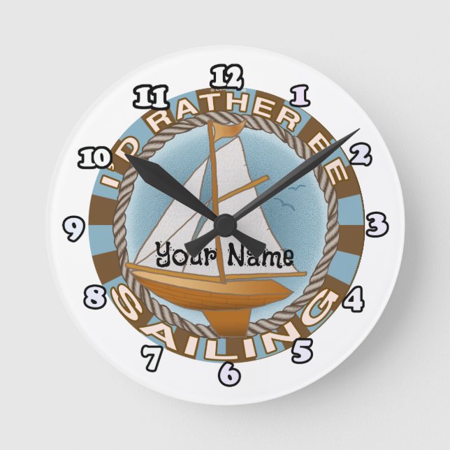 Rather Be Sailing Sailboat clock (Front)