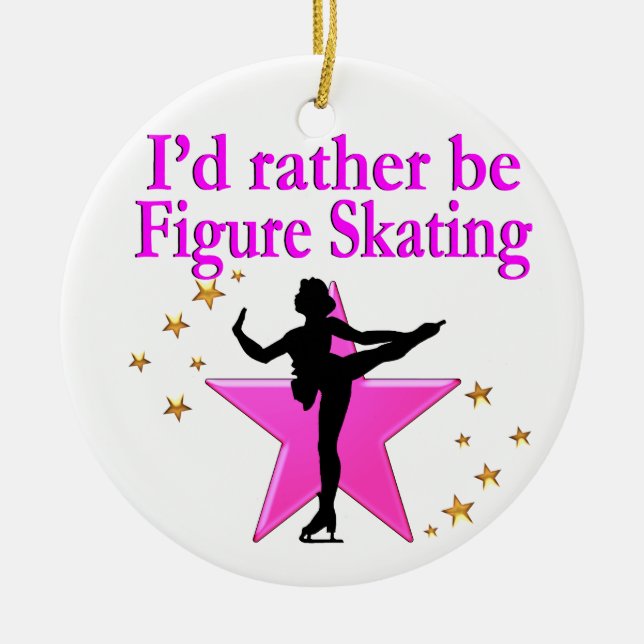 RATHER BE SKATING CERAMIC TREE DECORATION (Front)