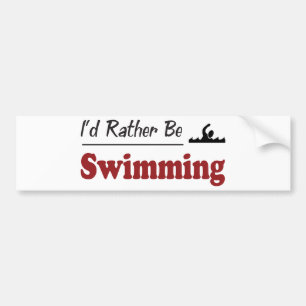 Rather Be Swimming Bumper Sticker