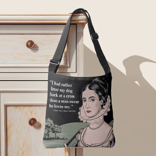 “Rather Hear My Dog Bark” Trendy Modern Quote Crossbody Bag