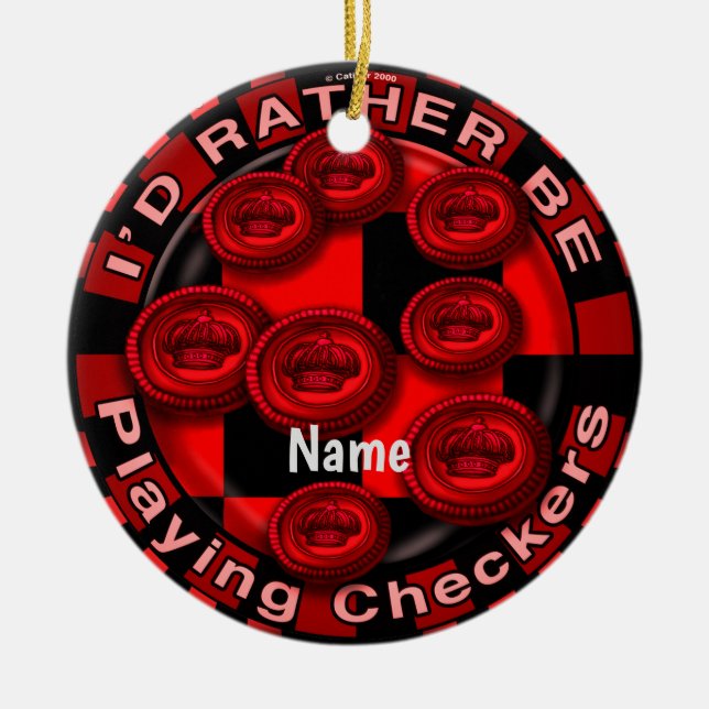 Rather Play Checkers ornament  (Front)