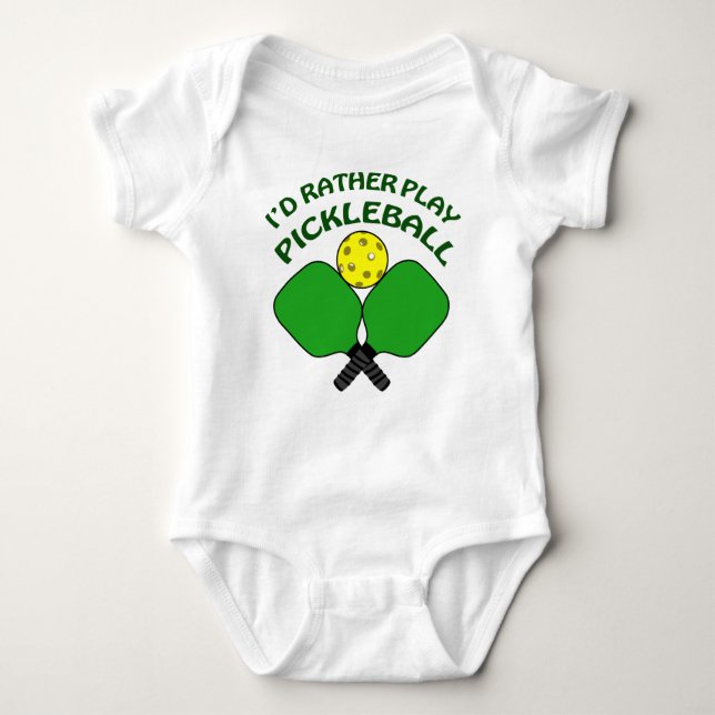 Rather Play Pickleball Baby Bodysuit (Front)