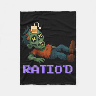 Ratio’d Pixelated Zombie Gamer Teag Npc Halloweeen Fleece Blanket