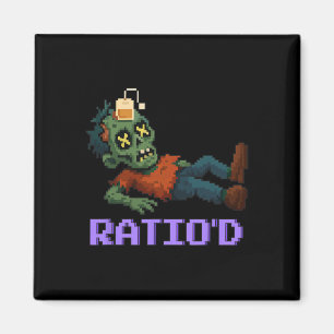 Ratio’d Pixelated Zombie Gamer Teag Npc Halloweeen Magnet