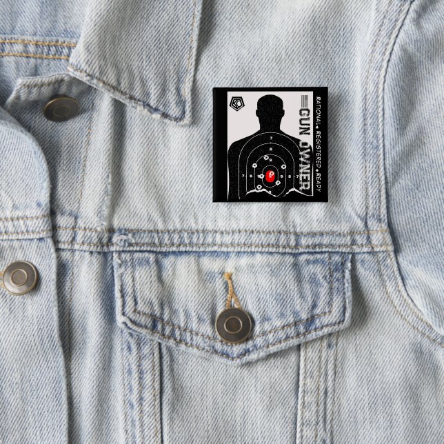 Rational Registered and Ready Gun Owner 15 Cm Square Badge (In Situ)
