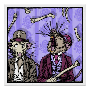 Rats and Bones - Pop Goth Nightmare Surreal Poster