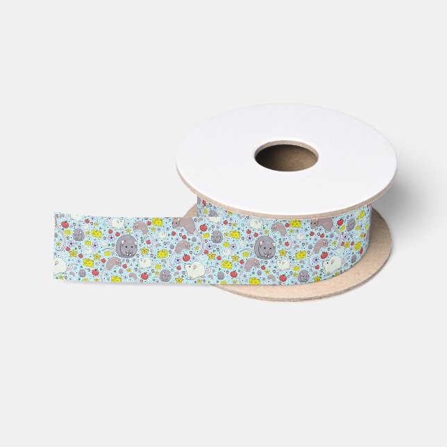 Rats and Mice in Blue Satin Ribbon (Spool)