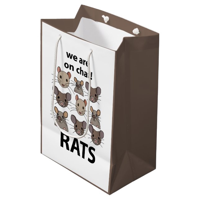 Rats Animal We Are On Chat Funny Rats Medium Gift Bag (Front Angled)