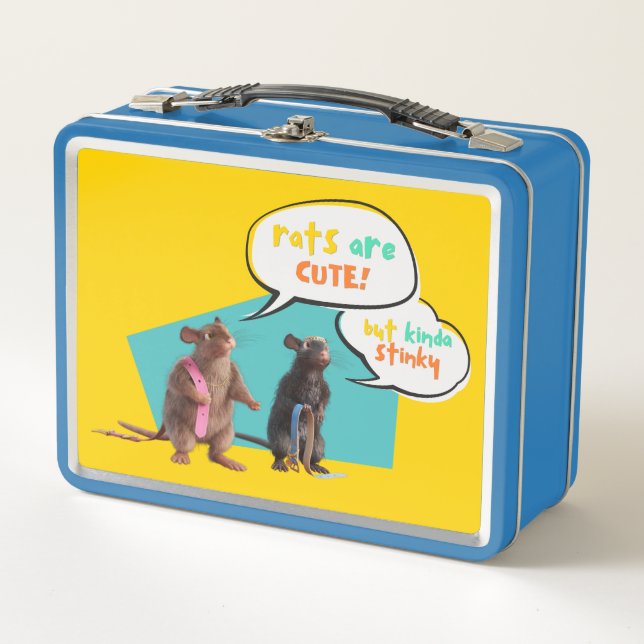 Rats Are Cute But Kinda Stinky Metal Lunch Box (Front)