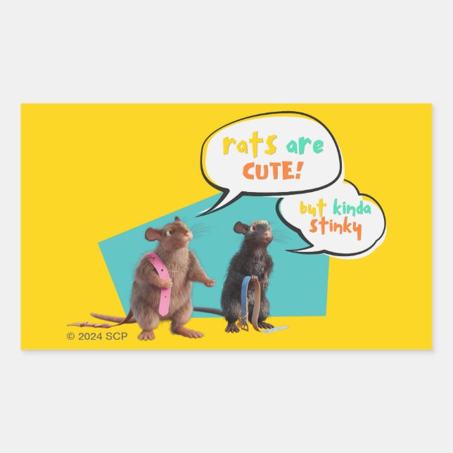 Rats Are Cute But Kinda Stinky Rectangular Sticker (Front)