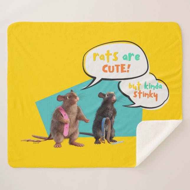 Rats Are Cute But Kinda Stinky Sherpa Blanket (Front (Horizontal))