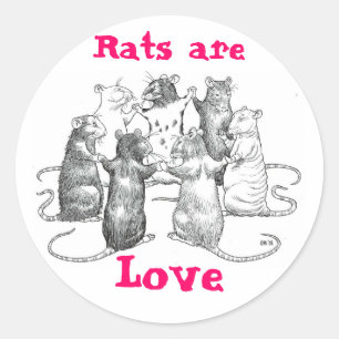 Rats are Love Classic Round Sticker