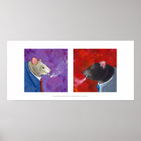 Rats in business suits smoking cigarettes fun art