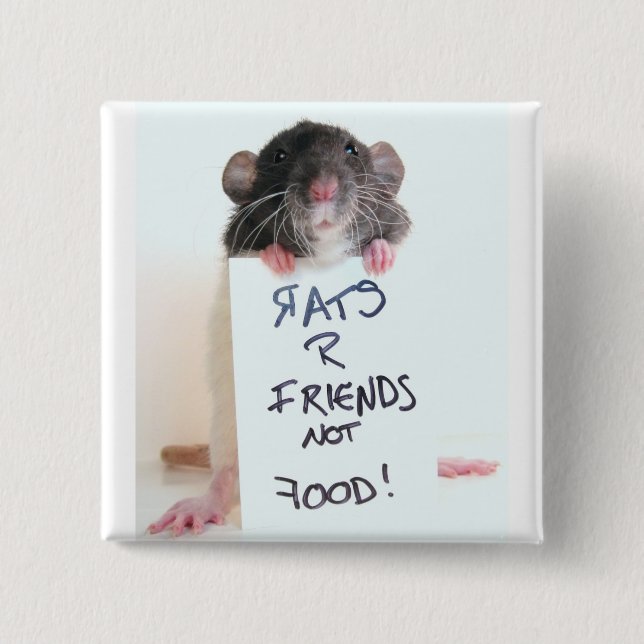 Rats R Friends Not Food 2 15 Cm Square Badge (Front)
