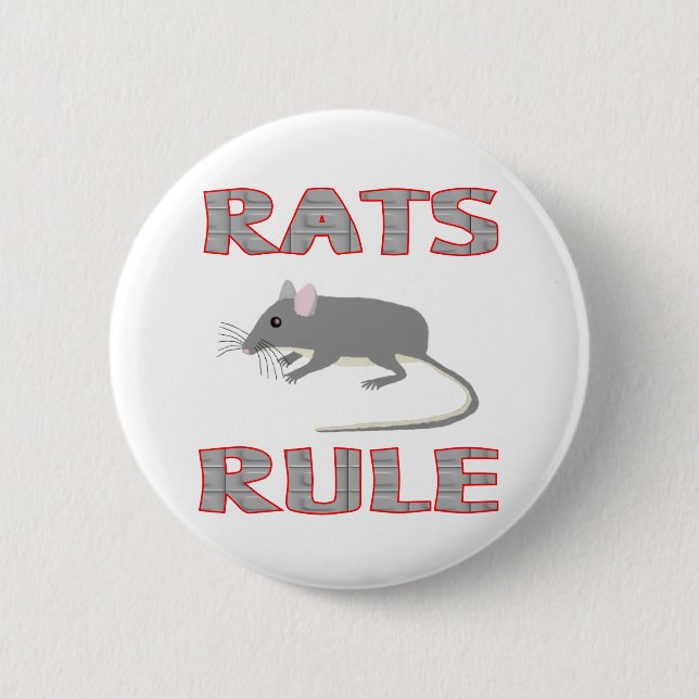 RATS RULE 6 CM ROUND BADGE (Front)