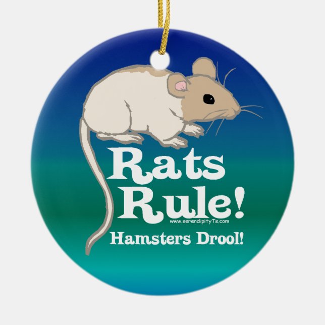 Rats Rule! Ceramic Tree Decoration (Front)