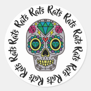 Rats Sugar Skull Classic Round Sticker