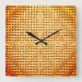 Rattan Weave Square Wall Clock