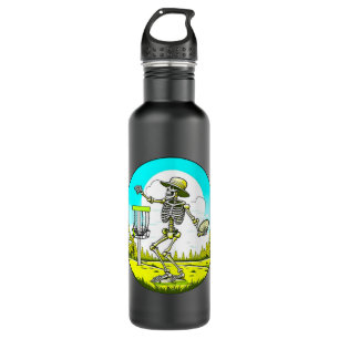 Rattle Those Chains Disc Golfing Skeleton 710 Ml Water Bottle