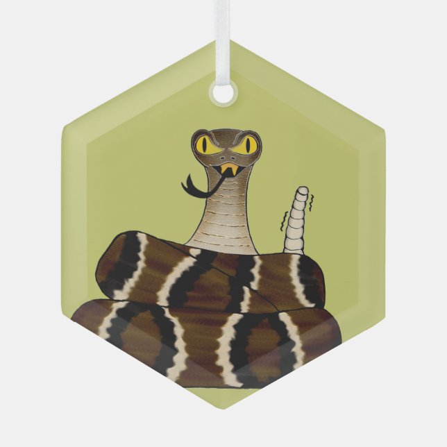 Rattler Glass Tree Decoration (Front)
