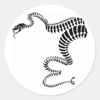 Rattlesnake Bones Classic Round Sticker