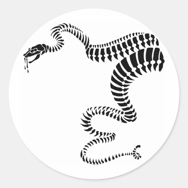 Rattlesnake Bones Classic Round Sticker (Front)