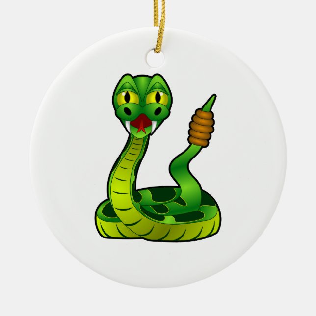Rattlesnake Ceramic Tree Decoration (Front)