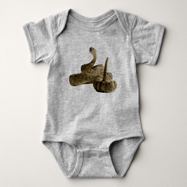 Rattlesnake snake photo kids clothes baby bodysuit (Front)