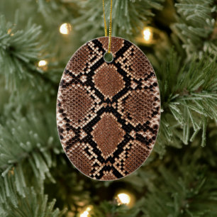 Rattlesnake Snake Skin Leather Faux Ceramic Tree Decoration