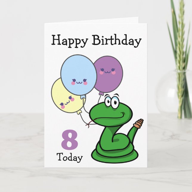 Rattlesnake With Age Birthday  Card (Front)