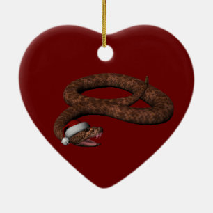 Rattlesnake With Santa Hat Ceramic Tree Decoration