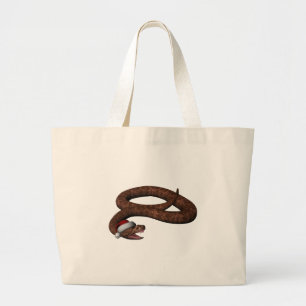 Rattlesnake With Santa Hat Large Tote Bag