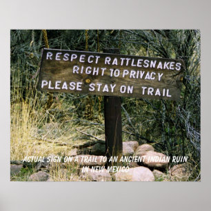 Rattlesnakes Have Right-of-Way humourous Poster