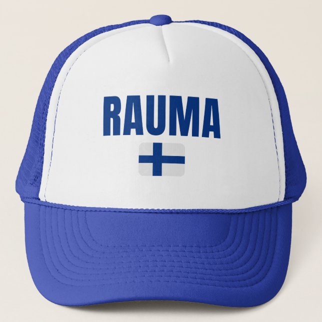 RAUMA Finland Flag Trucker Hat (Front)