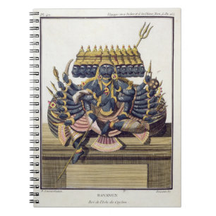 Ravana, demon king of Ceylon, from 'Voyage aux Ind Spiral Notebook