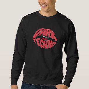 Rave Acid House Kiss Lips Dark Techno Sweatshirt
