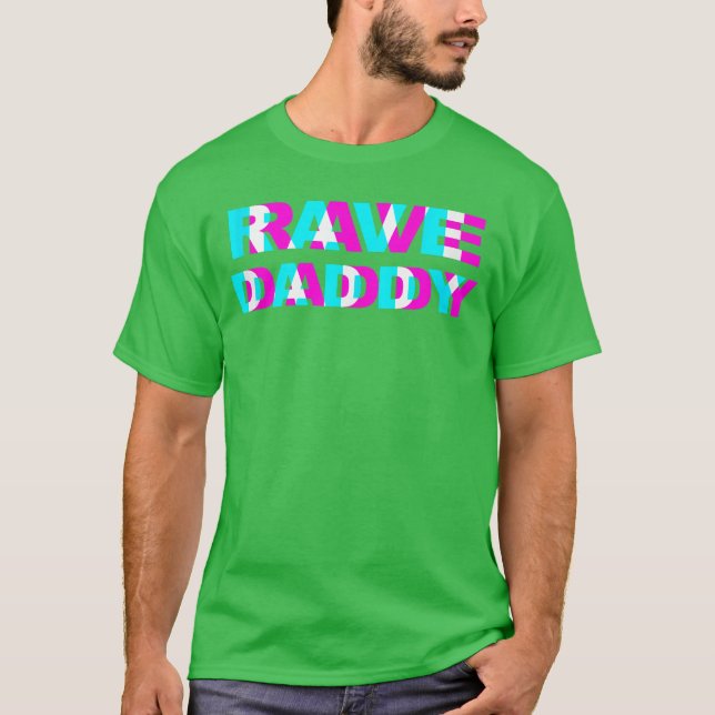 Rave Daddy EDM Music Festival Father Optical Illus T-Shirt (Front)