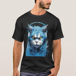 Rave EDM Angry Cat Headphone T-Shirt