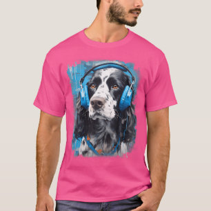 Rave Edm English Springer Spaniel Dog Headphone T-Shirt