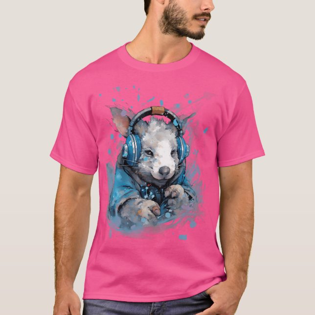 Rave Edm Wombat Headphone T-Shirt (Front)