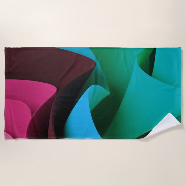 Rave Flow Movement Design Beach Towel (Front)