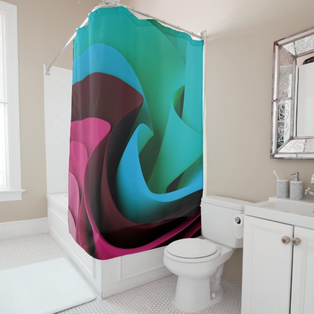 Rave Flow Movement Design Shower Curtain (In Situ)