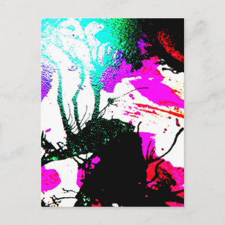 Rave neon party abstract postcard
