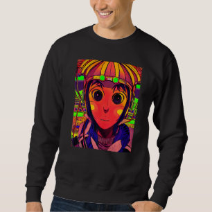 Rave Party Psychedelic EDM Trance Club DJ design P Sweatshirt