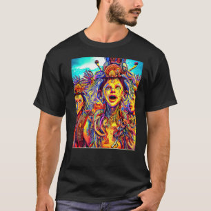 Rave Party Psychedelic EDM Trance Club DJ design P T-Shirt