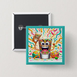 Rave Party Shot Glass – vibrant Fun  15 Cm Square Badge