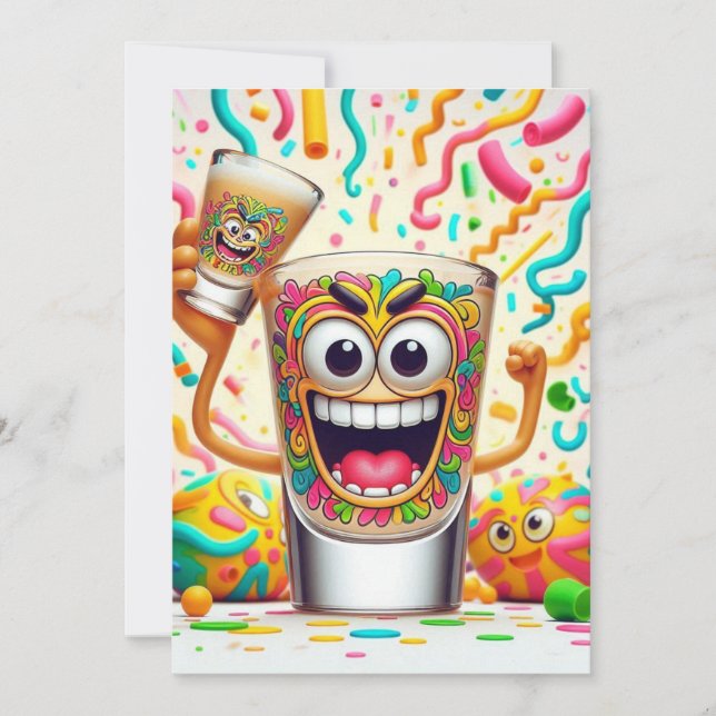 Rave Party Shot Glass – vibrant Fun  Invitation (Front)