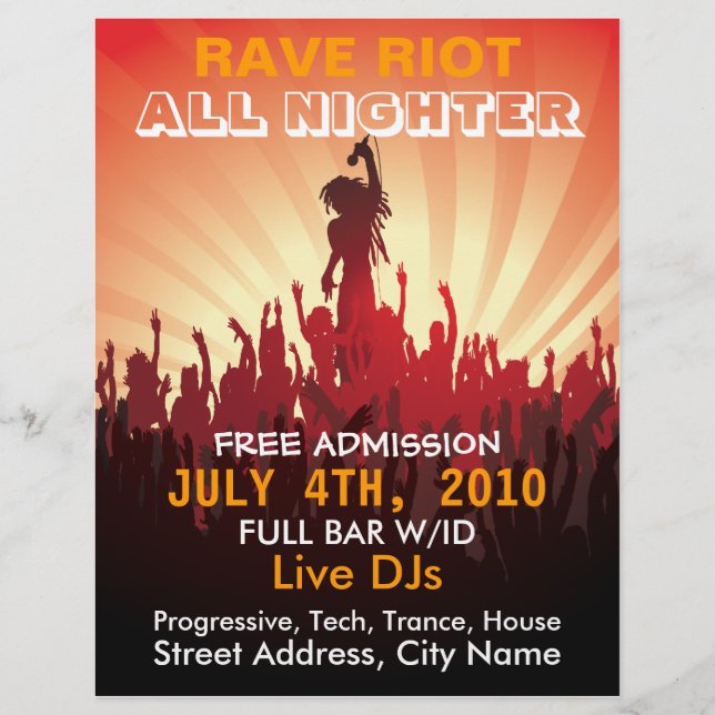 Rave Riot 2 Music Flyer (Front)